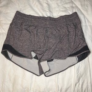 NWOT Lululemon grey hotty hot shorts size 12